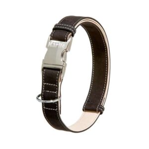 Karlie Buffalo Ultra Halsband – Schwarz/Hellbeige 20 mm / 40-55 cm